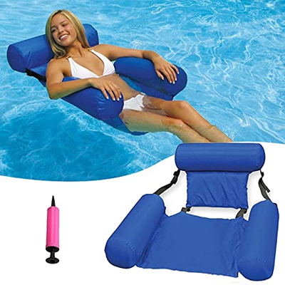 Xnuoyo Hamaca Inflable, Hamaca de Agua, Hamaca Flotante, Plegable Silla de Piscina, Sillón portátil, Tumbona Hinchable Colchoneta Hinchable Flotador P