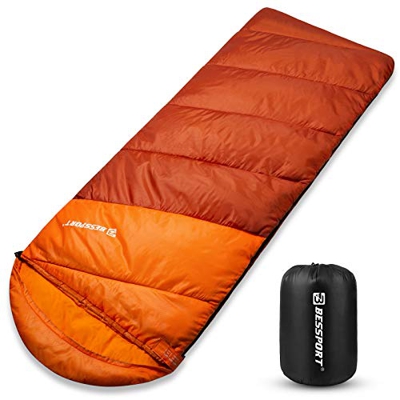 Bessport Saco de Dormir para Acampar para Adultos, 45 ℉ / 7 ℃ para Clima cálido y frío 8 Estaciones, Ligero y Saco de Dormir Repelente al Agua para mo