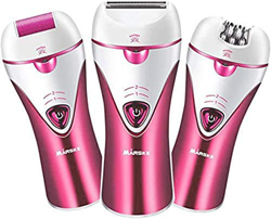 Afeitadora eléctrica para mujer 3 en 1, depiladora eléctrica y pedicura, rallador de pies, depiladora de depilación para bikini/alelas/rostro/piernas/ en oferta