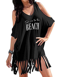 Vestido de Playa Mujer Camisolas y Pareos Trajes de baño borlas Playa Cubrir Blusas Chales Bikini Cover ups Borla Camisola Playero Ropa Verano Vestido precio