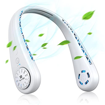 Tesoky Ventilador de Cuello, Ventiladores sin Aspas Manos Libres, Ventilador Cuello Recargable con 3 Velocidades, Ventilador Portatil para Oficina/Via