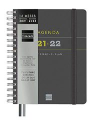 Finocam Agenda 2021 2022 Semana vista vertical Septiembre 2021, Diciembre 2022 16 meses 4º, 155x217 Tempus 16 meses Negro Español precio