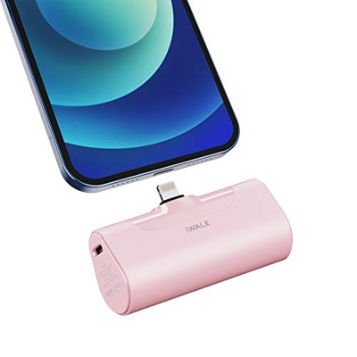 iWALK Mini Cargador Portátil, Banco de Energía Ultra Compacto de 4500 mAh, Batería Externa Pequeña y Linda Compatible con iPhone 11 Pro/XS MAX/XR/X / 