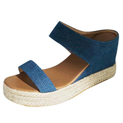 Sandalias Mujer Verano 2019 cáñamo Fondo Grueso Sandalias Punta Abierta Cuero Fondo Plano Zapatos Bohemias Romanas Hebilla Zapatillas Gris 35-43 riou características