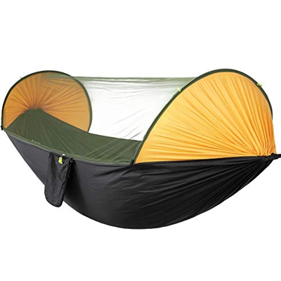 Hamaca para acampar, luz automática de apertura rápida, individual, doble, hamaca, hamaca de viaje, mosquitera, carpa, hamacas portátiles, carpa para 