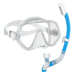 Ranipobo Máscara y Snorkel,Set de Esnórquel Gafas de 180° Buceo Panorámicas Antivaho de Vidrio Templado, Juego de Buceo para Adultos Snorkel seco Unis en oferta