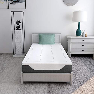 Amazon Basics - Colchón de muelles ensacados y espuma viscoelástica de gel, 90 x 190 cm