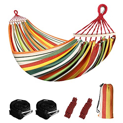Sooair Hamaca Colgante, Camping Hamaca 300kg Capacidad de Carga Ultra Ligera Nylón de Paracaída Portátil y Transpirable, 2 eslingas Incluidas (Verde)