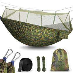 Hamaca para Acampar con mosquitera, 260x140cm Hamacas Camping Colgantes Portátil, Nailon de Paracaídas de Secado Rápido, Transpirable Ultra Ligera par precio
