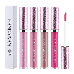 Richaa 4 colores de lápices labiales brillantes con brillo líquido de diamante, lápiz labial líquido metálico impermeable de larga duración, juego de  en oferta