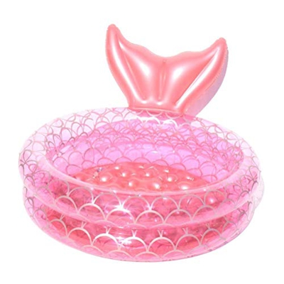 Hoonee Piscina Hinchable, Piscina Inflable de Sirena, iños Piscina Inflabl, Inicio Piscina Infantil Redonda Rosa, Piscina Duradera para Patio, Jardín,