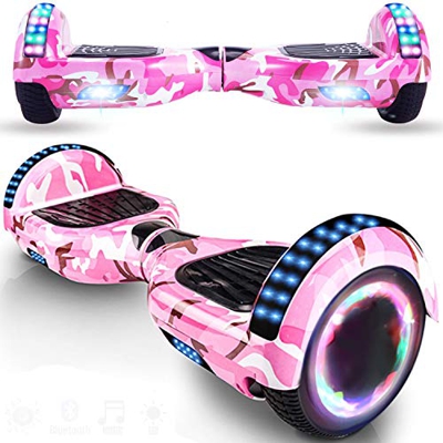 Magic Vida Hover Board 6.5 pulgadas Bluetooth Potencia 700 W con dos barras LED giropod autoequilibrado de buena calidad para niños y adultos (rosa mi