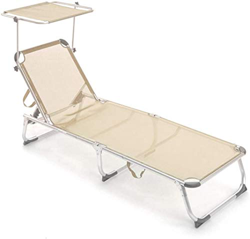 Mediawave Store - Tumbona de textilene con respaldo ajustable, tubo de 18 mm de diámetro y techo parasol, tumbona plegable y transportable, para mar,  características
