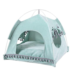 Ryoizen Tienda de campaña para gatos y perros de tela portátil para gatos y animales domésticos con un pompón extraíble y lavable de estilo adorable c precio