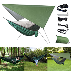 Hamaca para exteriores con mosquitera y toldo ultraligero, transpirable, de secado rápido, de nailon, para camping, senderismo, viajes, playa, jardín, en oferta