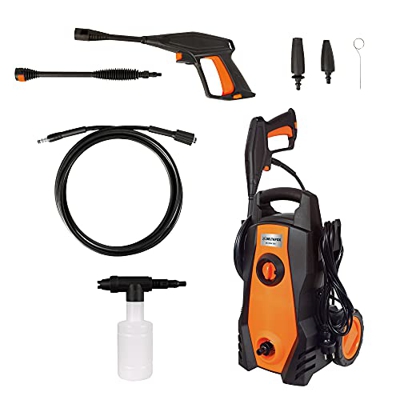 Limpiador de alta presión DELTAFOX - Presión máxima de 110 bar - 1450 W - Caudal máximo de 360 l/h - Manguera de 4 m - Cable de 5 m - Soporte para man