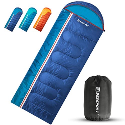 Bessport Sacos de Dormir Saco de Dormir Rectangular Impermeable Superligero con Bolsa de Compresión Adecuado para Acampar Hacer Senderismo y Otras Act