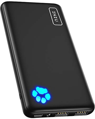 INIU Power Bank, 10000mAh USB C Triple 3A de Alta Velocidad Bateria Portatil Delgada, Bateria Externa Movil con Linterna para iPhone Samsung Xiaomi Hu