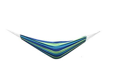 HENG FENG Hamaca de Lona de algodón 200 * 150 cm portátil para Jardines Interiores y Exteriores Carga de Camping hasta 150 kgs Azul Verde