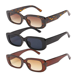Lidiper 3 Piezas Gafas de sol Rectangulares, Protección UV400 Gafas de Conducción Retro Gafas Rectangulares Moda Gafas Pequeñas para Mujer en oferta