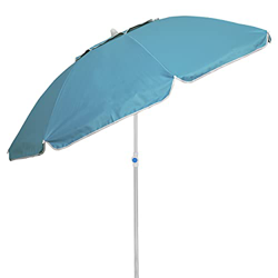 Besch Sombrilla para Playa, Jardín o Piscina, Aluminio e Inclinable con Protección Solar UV50+ y Cubierta con Ventilación. (Ø 200cm,Celeste) en oferta