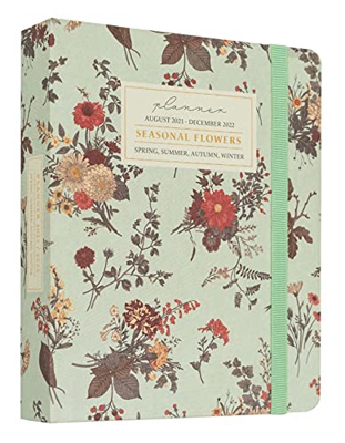 Agenda 2021-2022 Seasonal Flowers - Agenda escolar 2021-2022 / Agenda 2022 semana vista - Agenda 17 meses desde Agosto 2021 a Diciembre 2022 │ Agenda 