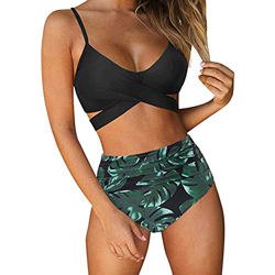 HIAME Bikini Mujer Conjuntos，Bañadores Mujer de Cintura Alta，Bikinis Mujer Push Up，Bikini Braga Alta，Bañadores Mujer Sexy 2 Piezas Conjuntos Adecuado  precio