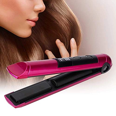 Plancha de pelo recargable inteligente de color rojo rosa multifuncional Recargable Mini plancha de pelo de moda Herramienta de peinado para niñas