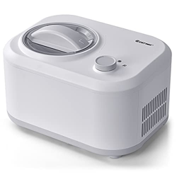 COSTWAY Máquina para Hacer Helados de 1 L Heladora Eléctrica de 100 W con 3 Modos/Compresor Incorporado/Cuchara para Hogar (Blanco) precio