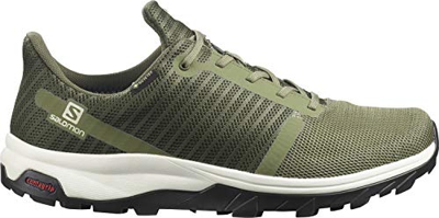 Salomon Outbound Prism GTX Zapatillas De Sanderismo Impermeables De Hombre, Verde oliva (Deep Lichen Green/Olive Night/Vanilla Ice), 47 1/3 EU