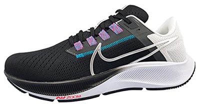 Nike Air Zoom Pegasus 38, Zapatos Hombre, Black Metallic Silver White, 45.5 EU