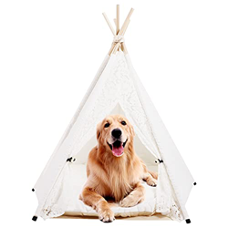 DEWEL Tienda para Perros Gatos, Tienda de campaña para Mascotas con cojín, Tienda para Mascotas Pequeño Mediano Grande precio