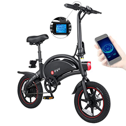 DYU D3+ Bicicleta Eléctrica Plegable, 14" Bici Electrica Adulto, 250W Motor Bicicleta Plegable 25 km/h, Batería 36V 10Ah, Frenos Disco Doble, Crucero, características
