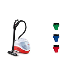 Polti Vaporetto Lecoaspira FAV50 - Generador de vapor y aspiración con filtro de agua, 2450 W, 1.8 litros + Polti PAEU0296 Kit 3 cepillos pequeños de  en oferta
