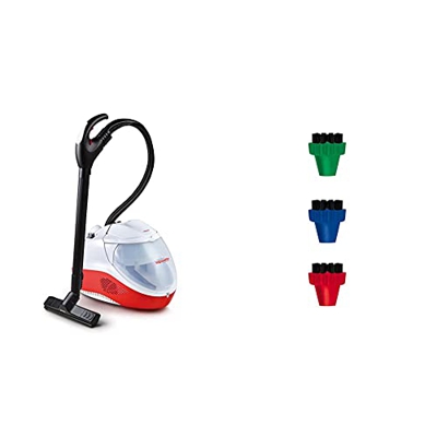 Polti Vaporetto Lecoaspira FAV50 - Generador de vapor y aspiración con filtro de agua, 2450 W, 1.8 litros + Polti PAEU0296 Kit 3 cepillos pequeños de 