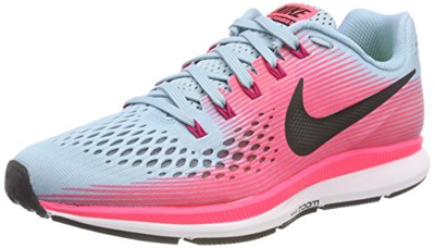 Nike W Air Zoom Pegasus 34 (W), Zapatillas de Trail Running Mujer, Multicolor (Mica Blue/White/Racer Pink/Sport Fuchsia 406), 44 EU