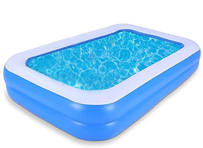 FANIER Piscina Hinchable Rectangular, 128x85x45cm Piscina Hinchable Rectangular para niños y Adultos, Piscina Familiar En El Patio Trasero, Fiesta Acu