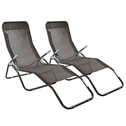 7H SEVEN HOUSE Pack 2 Tumbonas Ajustables 2 Posiciones Textil Gris Oscuro 7house características
