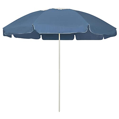 vidaXL Sombrilla de Playa Parasol Exterior Patio Terraza Marquesina Refugio Solar contra Rayos Ultravioleta Piscina Toldo Azul 240 cm