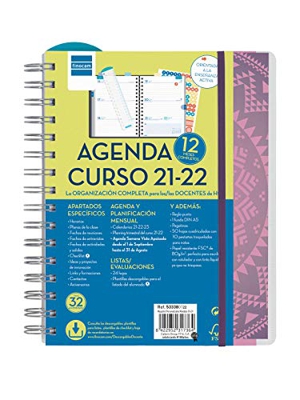 Finocam 533380122- Agenda Docente Magistral 2021 2022 4º - 155x212 Semana Vista Apaisada Personalizable Mandala Español
