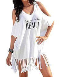 Vestido de Playa Mujer Camisolas y Pareos Trajes de baño borlas Playa Cubrir Blusas Chales Bikini Cover ups Borla Camisola Playero Ropa Verano Vestido en oferta
