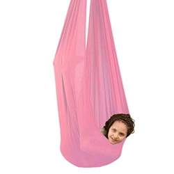 QHY Columpio sensorial para terapia de interior para adultos con necesidades especiales, ideal para integración sensorial (color: rosa, tamaño: 100 x  características