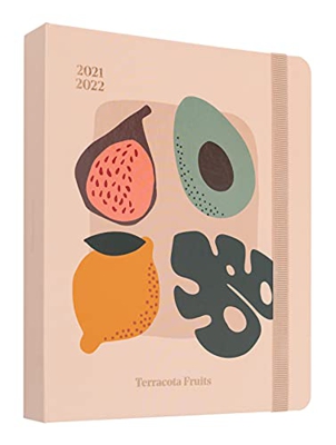 Agenda 2021 2022 Terracota Fruits. Agenda semana vista Edición premium, 17 meses by Kokonote