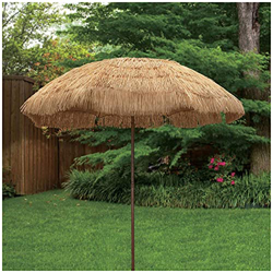 WUKALA Sombrilla de Playa Hawaiana 200cm,Garden Parasol con Inclinación de 45°,Sombrilla de Jardín para de Rafia para Césped Piscina Patio Jardín Somb en oferta