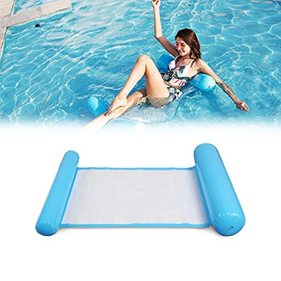 solawill Hamaca Flotante , Hamaca de Agua 4 en 1 Piscina Tumbona Hamaca Playa Flotante Portátil Aire Recliner Cama Silla Creativa de Piscina colchonet