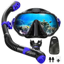 TAWAK Juego de Snorkel antivaho y antifugas para Adultos y jóvenes 180 Panorámica, máscara de Buceo con Tubos Secos para Hombres y Mujeres en oferta