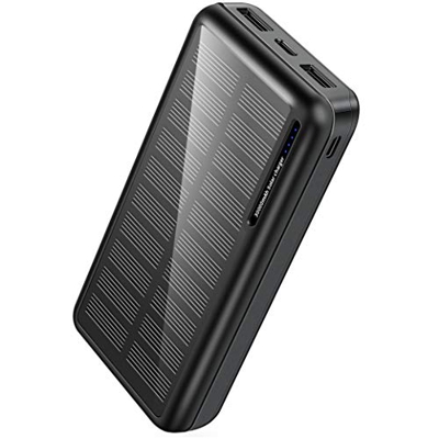 Xiyihoo Power Bank Solar 30000mAh,Cargador Solar Portatil con 2 Salidas USB y Ingreso Micro USB USB-C,Camping Exteriores Batería Externa Compatible co