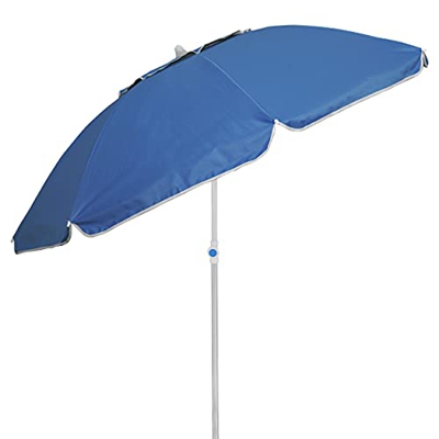 Besch Sombrilla para Playa, Jardín o Piscina, Aluminio e Inclinable con Protección Solar UV50+ y Cubierta con Ventilación. (Ø 180cm,Azul)