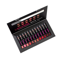 Matte Lipstick Pintalabios Lip Gloss Set Lips Cosmetics lipliner Agua Densidad Lip Liner lápiz de labios Lipstick Belleza Labios Gloss langmanni Juego características