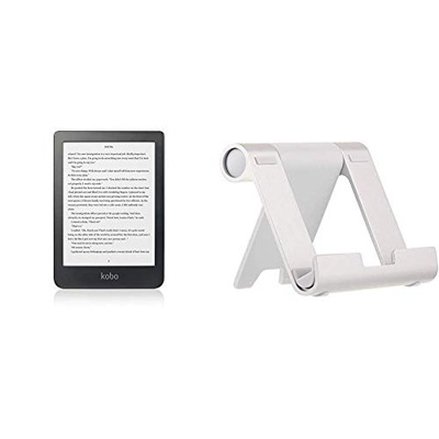 Rakuten Kobo Clara HD lectore de e-Book Pantalla táctil 8 GB WiFi Negro - E-Reader + Amazon Basics - Soporte multiángulo portátil para Tablets, e-Read